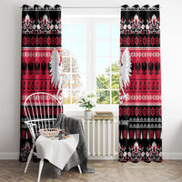 Polska Wesolych Swiat Window Curtain Lachy Sadeckie Pattern Black Version