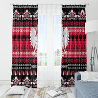 Polska Wesolych Swiat Window Curtain Lachy Sadeckie Pattern Black Version