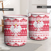 Polska Wesolych Swiat Laundry Basket Lachy Sadeckie Pattern White Version