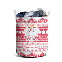 Polska Wesolych Swiat Laundry Basket Lachy Sadeckie Pattern White Version