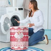 Polska Wesolych Swiat Laundry Basket Lachy Sadeckie Pattern White Version