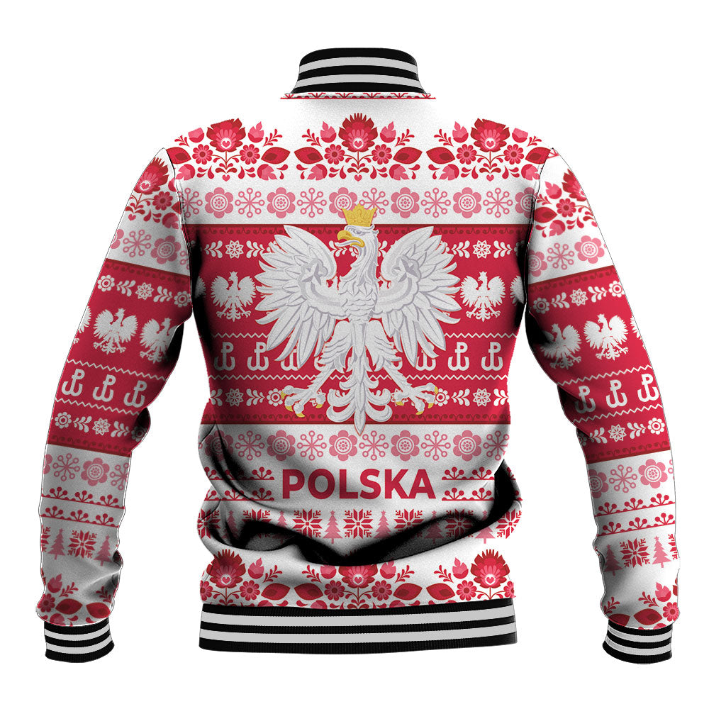 Polska Wesolych Swiat Baseball Jacket Lachy Sadeckie Pattern White Version
