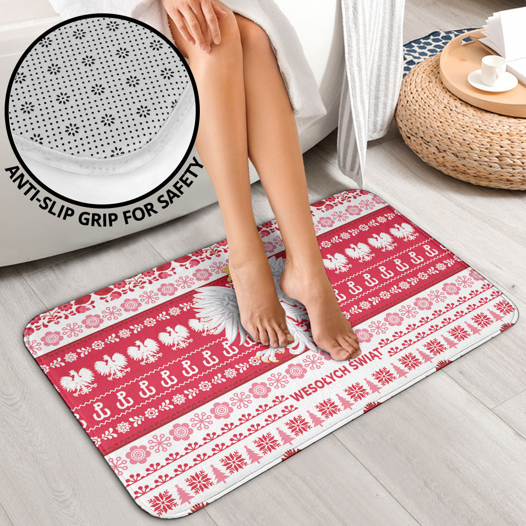 Polska Wesolych Swiat Bathroom Set Lachy Sadeckie Pattern White Version