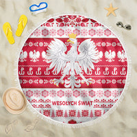 Polska Wesolych Swiat Beach Blanket Lachy Sadeckie Pattern White Version