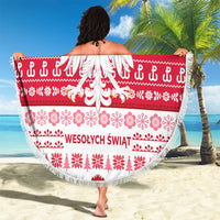 Polska Wesolych Swiat Beach Blanket Lachy Sadeckie Pattern White Version