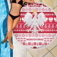 Polska Wesolych Swiat Beach Blanket Lachy Sadeckie Pattern White Version