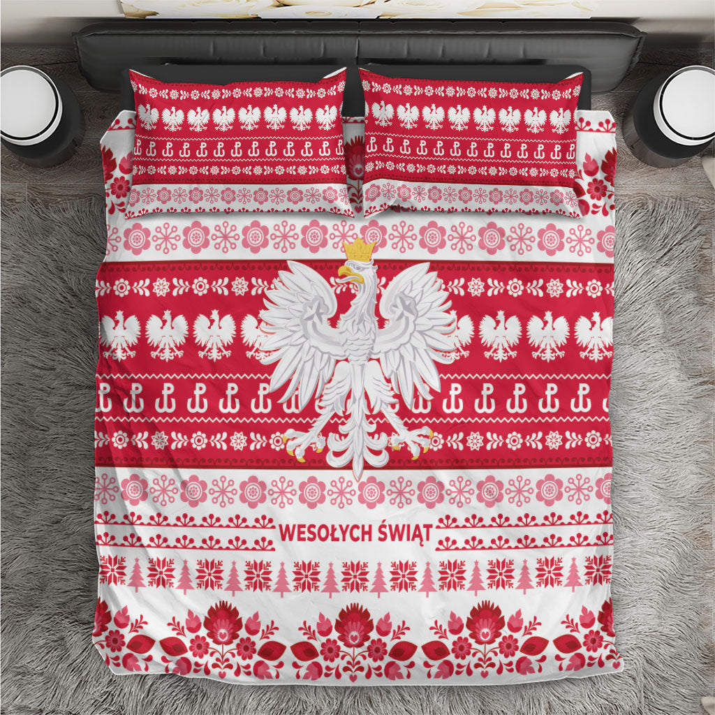 Polska Wesolych Swiat Bedding Set Lachy Sadeckie Pattern White Version
