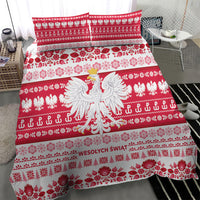 Polska Wesolych Swiat Bedding Set Lachy Sadeckie Pattern White Version