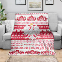 Polska Wesolych Swiat Blanket Lachy Sadeckie Pattern White Version