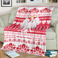 Polska Wesolych Swiat Blanket Lachy Sadeckie Pattern White Version