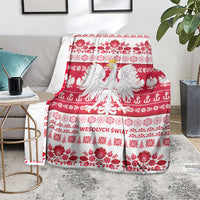 Polska Wesolych Swiat Blanket Lachy Sadeckie Pattern White Version