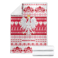 Polska Wesolych Swiat Blanket Lachy Sadeckie Pattern White Version