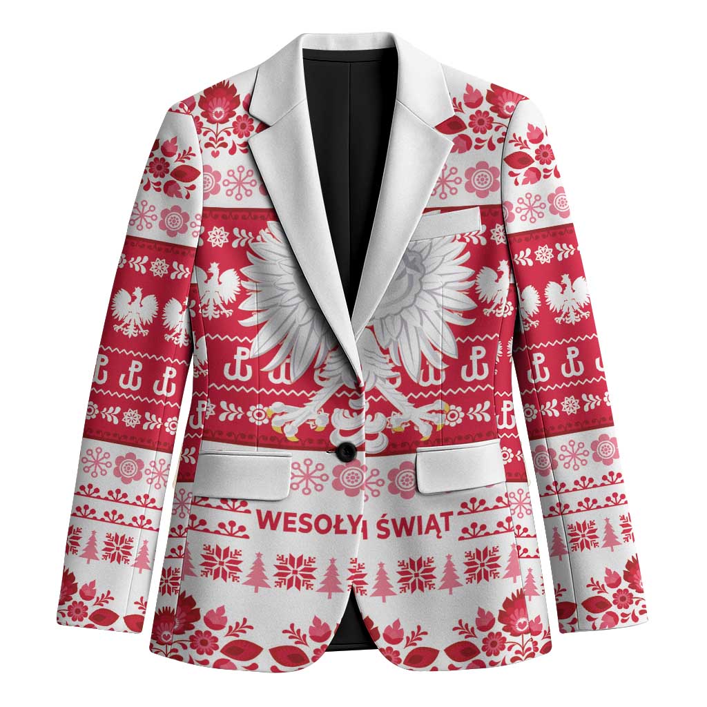 Polska Wesolych Swiat Blazer Lachy Sadeckie Pattern White Version