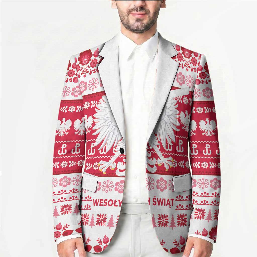Polska Wesolych Swiat Blazer Lachy Sadeckie Pattern White Version