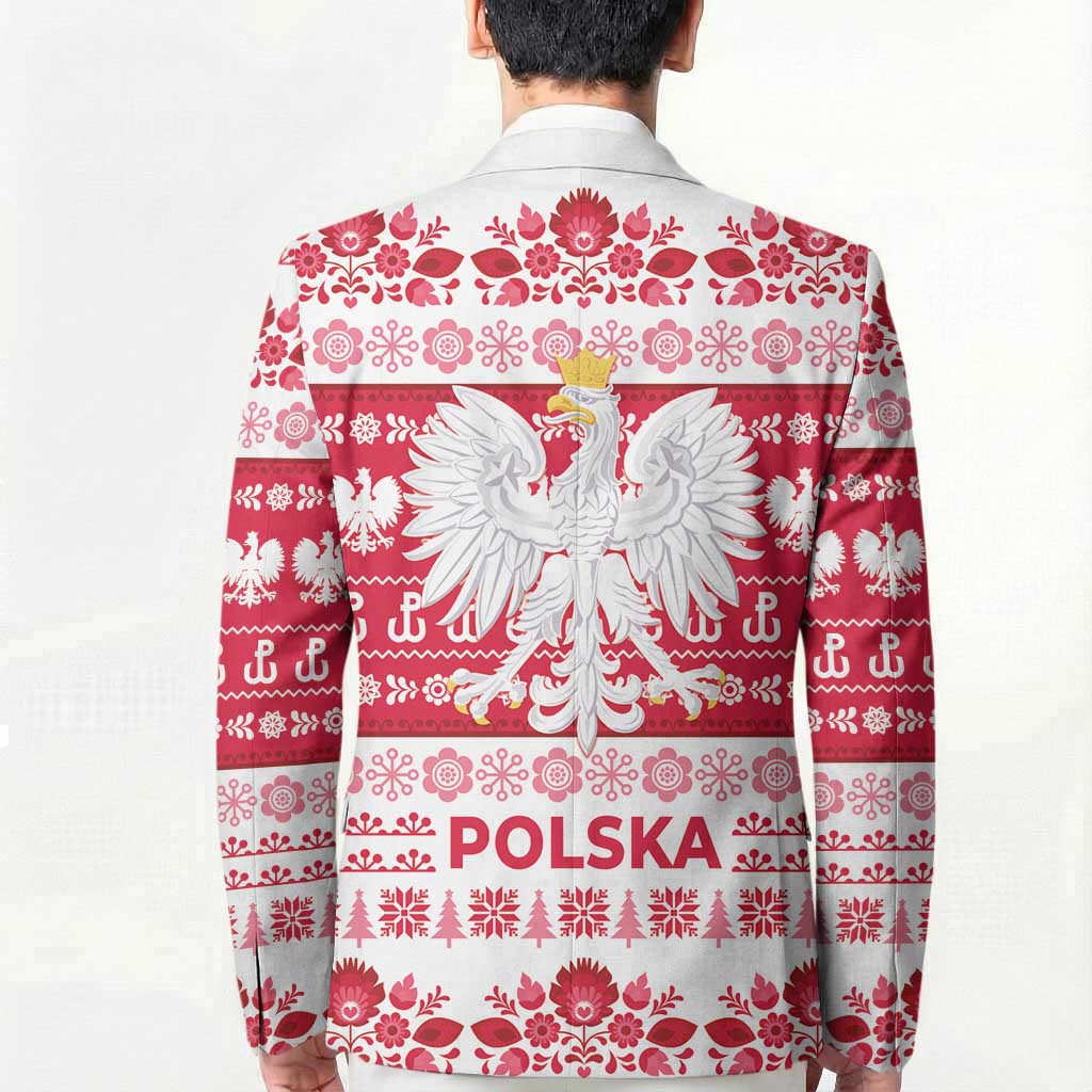 Polska Wesolych Swiat Blazer Lachy Sadeckie Pattern White Version