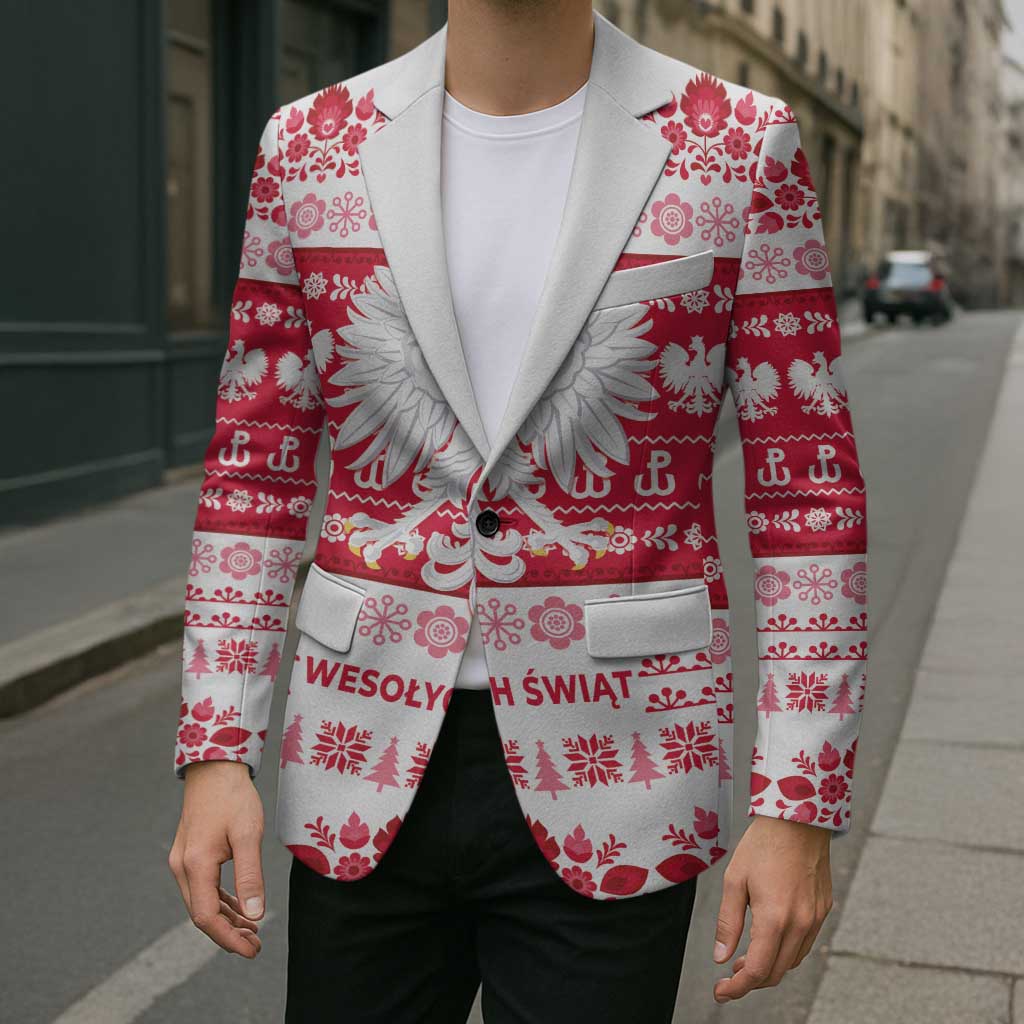 Polska Wesolych Swiat Blazer Lachy Sadeckie Pattern White Version