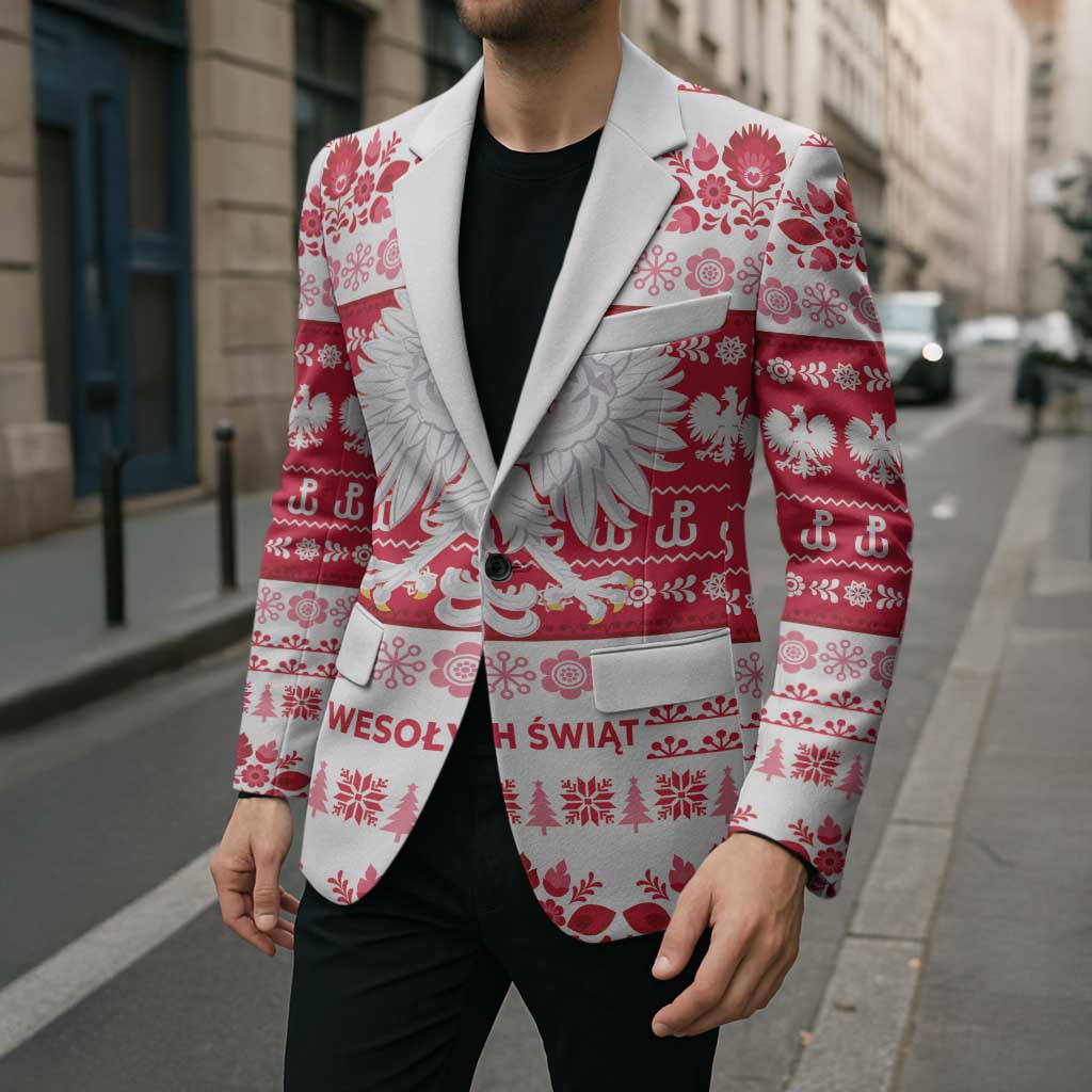 Polska Wesolych Swiat Blazer Lachy Sadeckie Pattern White Version