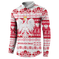 Polska Wesolych Swiat Button Sweatshirt Lachy Sadeckie Pattern White Version