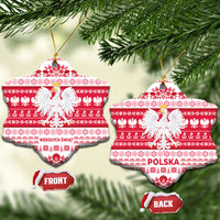 Polska Wesolych Swiat Ceramic Ornament Lachy Sadeckie Pattern White Version