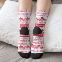 Polska Wesolych Swiat Crew Socks Lachy Sadeckie Pattern White Version
