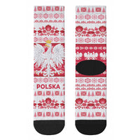 Polska Wesolych Swiat Crew Socks Lachy Sadeckie Pattern White Version