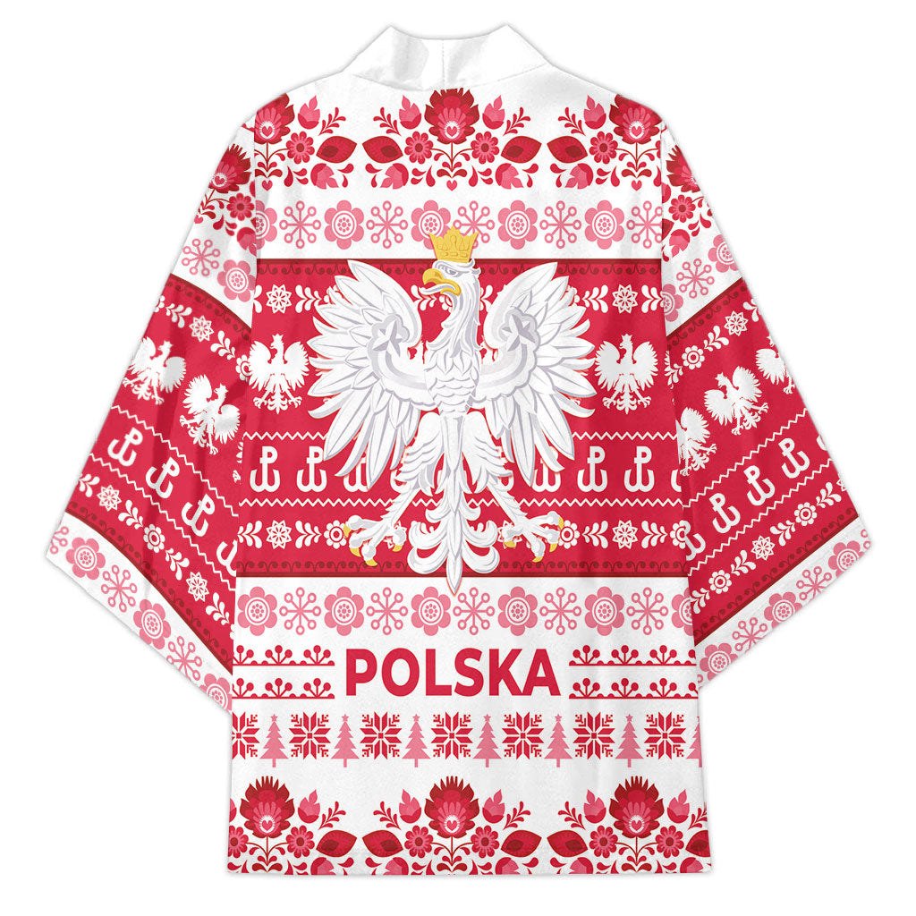 Polska Wesolych Swiat Kimono Lachy Sadeckie Pattern White Version