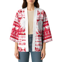 Polska Wesolych Swiat Kimono Lachy Sadeckie Pattern White Version