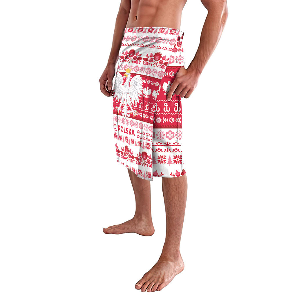 Polska Wesolych Swiat Lavalava Lachy Sadeckie Pattern White Version