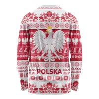 Polska Wesolych Swiat Long Sleeve Shirt Lachy Sadeckie Pattern White Version