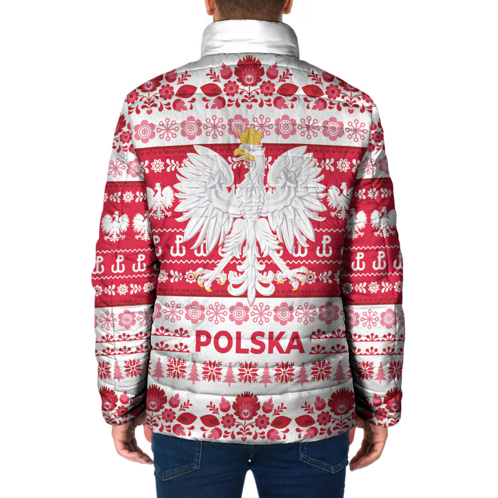 Polska Wesolych Swiat Padded Jacket Lachy Sadeckie Pattern White Version