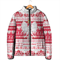 Polska Wesolych Swiat Padded Jacket Lachy Sadeckie Pattern White Version