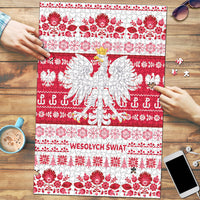 Polska Wesolych Swiat Puzzle Lachy Sadeckie Pattern White Version