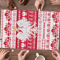 Polska Wesolych Swiat Puzzle Lachy Sadeckie Pattern White Version