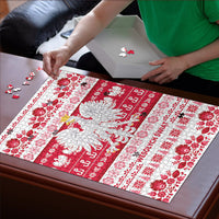 Polska Wesolych Swiat Puzzle Lachy Sadeckie Pattern White Version