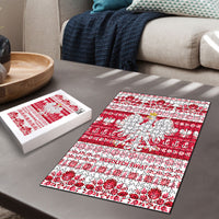 Polska Wesolych Swiat Puzzle Lachy Sadeckie Pattern White Version