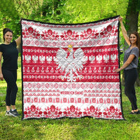 Polska Wesolych Swiat Quilt Lachy Sadeckie Pattern White Version