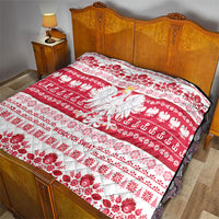 Polska Wesolych Swiat Quilt Lachy Sadeckie Pattern White Version