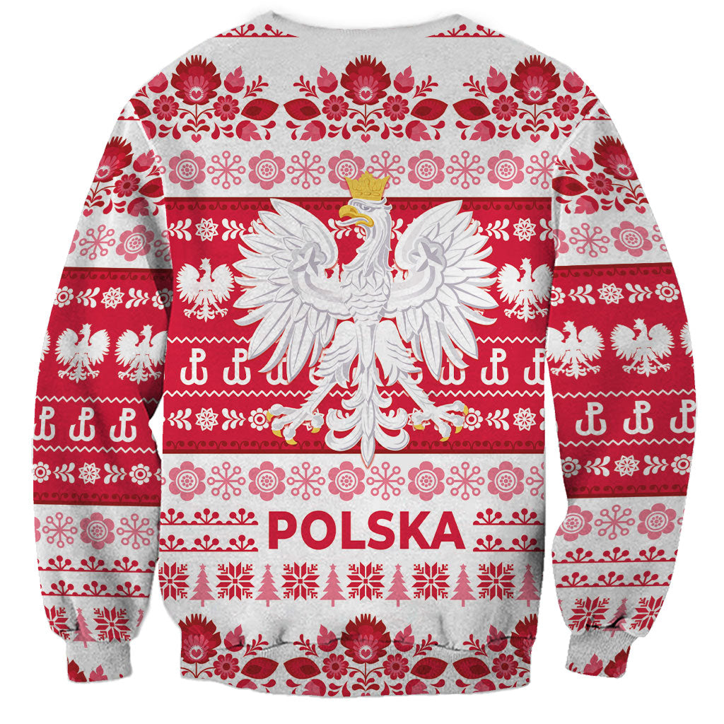 Polska Wesolych Swiat Sweatshirt Lachy Sadeckie Pattern White Version