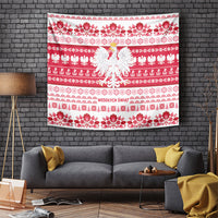 Polska Wesolych Swiat Tapestry Lachy Sadeckie Pattern White Version