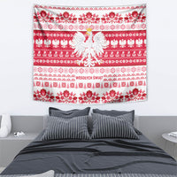 Polska Wesolych Swiat Tapestry Lachy Sadeckie Pattern White Version