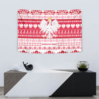 Polska Wesolych Swiat Tapestry Lachy Sadeckie Pattern White Version