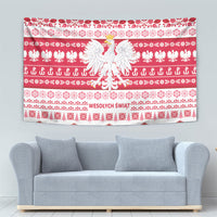 Polska Wesolych Swiat Tapestry Lachy Sadeckie Pattern White Version