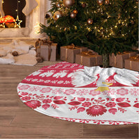 Polska Wesolych Swiat Tree Skirt Lachy Sadeckie Pattern White Version
