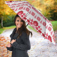 Polska Wesolych Swiat Umbrella Lachy Sadeckie Pattern White Version