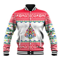 Poland Christmas Baseball Jacket Polish Folk Art Christmas Tree