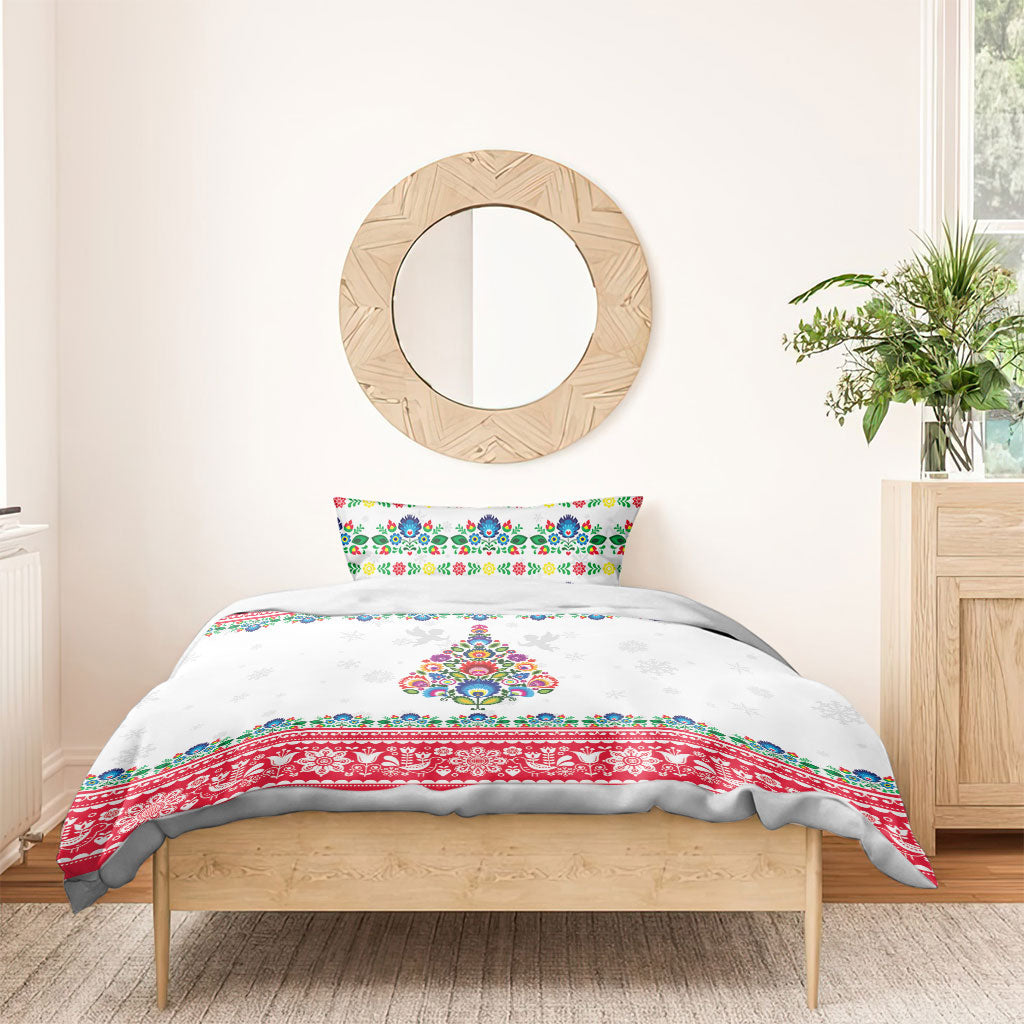 Poland Christmas Bedding Set Polish Folk Art Christmas Tree