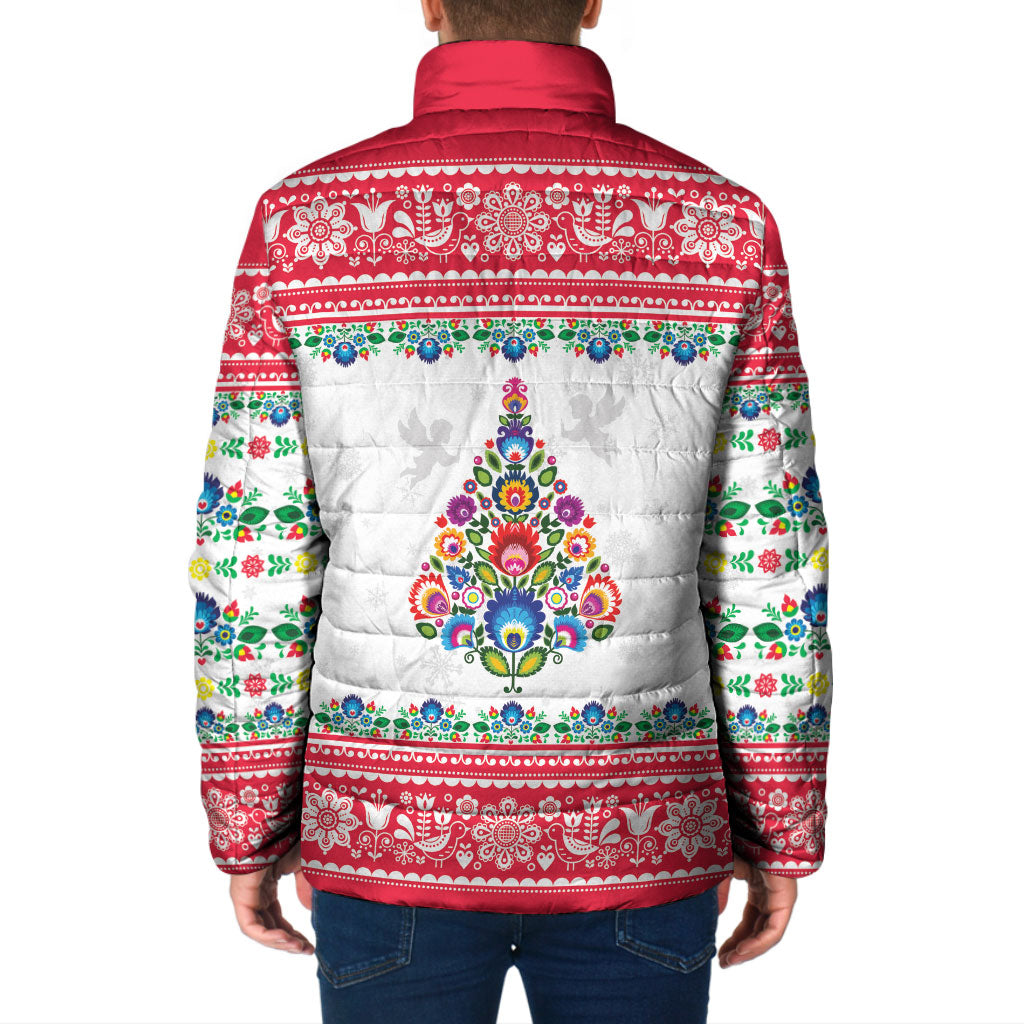 Poland Christmas Padded Jacket Polish Folk Art Christmas Tree
