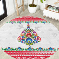 Poland Christmas Round Carpet Polish Folk Art Christmas Tree