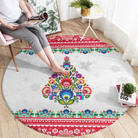 Poland Christmas Round Carpet Polish Folk Art Christmas Tree