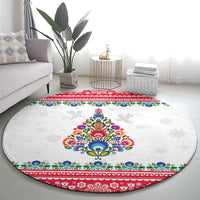 Poland Christmas Round Carpet Polish Folk Art Christmas Tree